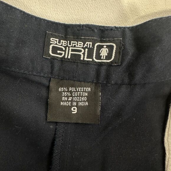 vintage suburban girl blue Canvas shorts Size 9 - Picture 4 of 6